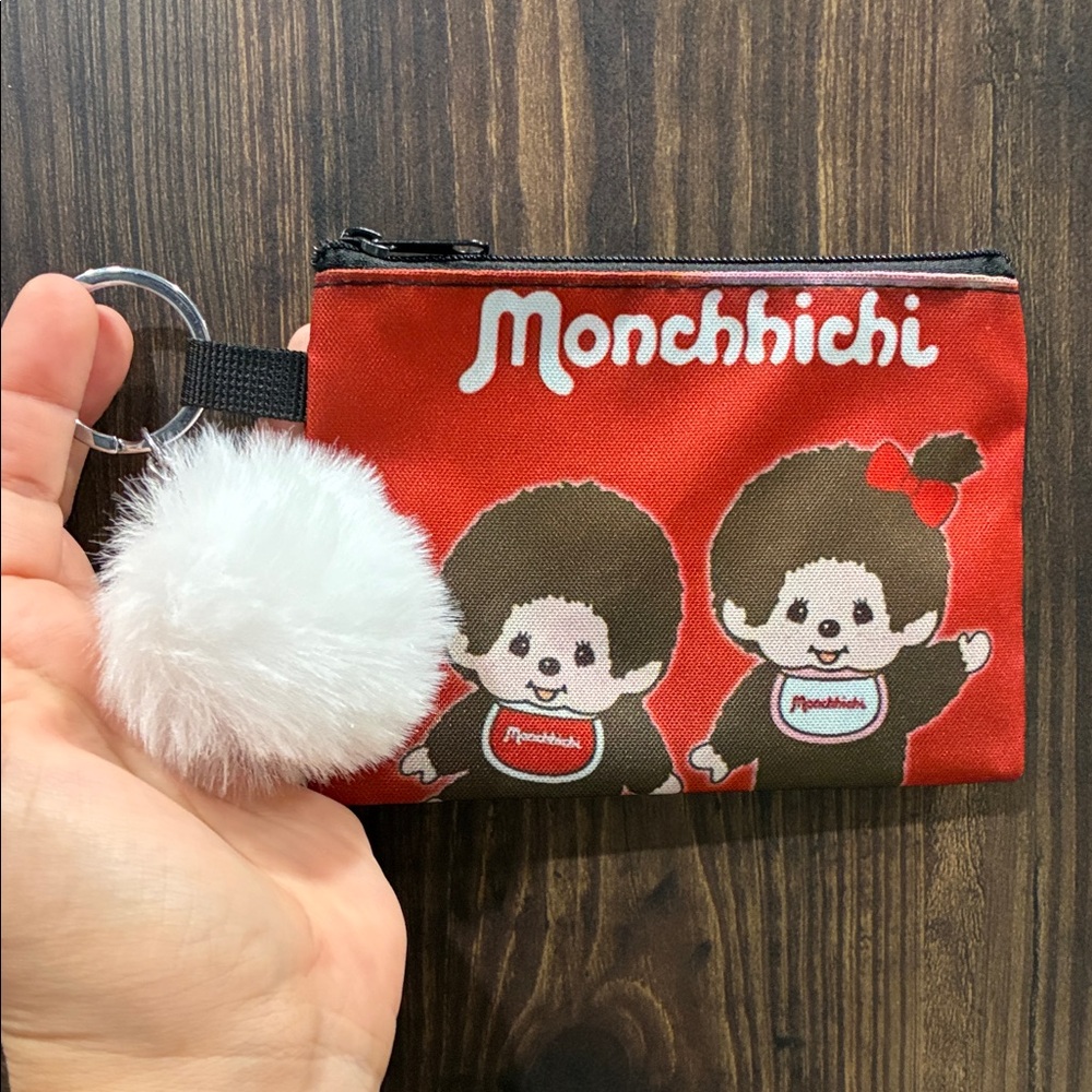 Monchhichi Red Kids Pouch with Keychain